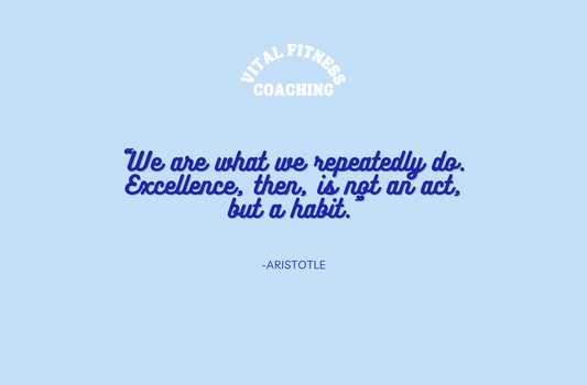 Image of a quote that says: We are what we repeatedly do. Excellence, then is not an act, but a habit.