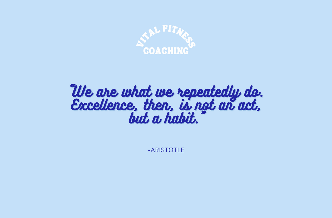 Image of a quote that says: We are what we repeatedly do. Excellence, then is not an act, but a habit.